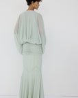 EULALIA MAXI DRESS IN ICE GREEN CHIFFON - De La Vali