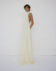 ADELA MAXI DRESS IN BRIGHT CREAM CHIFFON - De La Vali