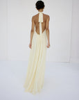 ADELA MAXI DRESS IN BRIGHT CREAM CHIFFON - De La Vali