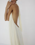 ADELA MAXI DRESS IN BRIGHT CREAM CHIFFON - De La Vali
