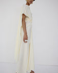 LUNESSA MIDI DRESS IN BRIGHT CREAM SATIN - De La Vali