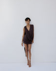 ALMA MINI DRESS IN UMBER BROWN - De La Vali