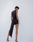 ALMA MINI DRESS IN UMBER BROWN - De La Vali
