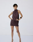 BASHANA MINI DRESS IN UMBER BROWN - De La Vali