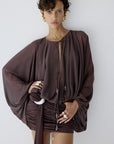 VIDA MINI SKIRT IN UMBER BROWN - De La Vali