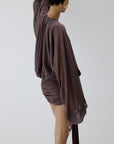 VIDA MINI SKIRT IN UMBER BROWN - De La Vali