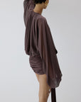 MISTY TOP IN UMBER BROWN CHIFFON