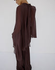 MIA TOP IN UMBER BROWN GEORGETTE - De La Vali