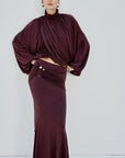 FLORO TOP IN PLUM SPANDEX - De La Vali