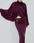 FLORO TOP IN PLUM SPANDEX
