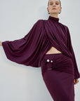 FLORO TOP IN PLUM SPANDEX