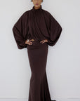 FLORO TOP IN UMBER BROWN - De La Vali