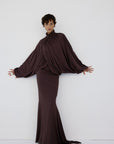 PACIFICA SKIRT IN UMBER BROWN - De La Vali