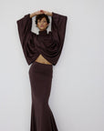 FLORO TOP IN UMBER BROWN - De La Vali