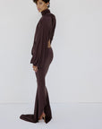 PACIFICA SKIRT IN UMBER BROWN - De La Vali