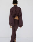 PACIFICA SKIRT IN UMBER BROWN - De La Vali