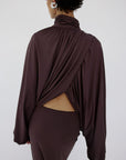 FLORO TOP IN UMBER BROWN - De La Vali