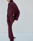 MIRALYS MAXI SKIRT IN PLUM SPANDEX - De La Vali