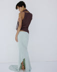 MALITA TOP IN UMBER BROWN GEORGETTE - De La Vali