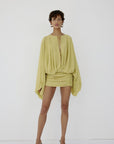 EULALIA DRESS IN PEAR CHIFFON - De La Vali