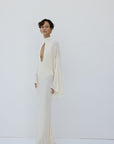 ELIODORO MAXI DRESS IN BRIGHT CREAM SLINKY KNIT