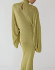 ELIODORO MAXI DRESS IN PEAR SLINKY KNIT - De La Vali