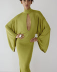 ELIODORO MAXI DRESS IN PEAR SLINKY KNIT - De La Vali