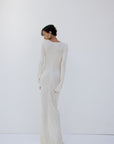 ELISIA MAXI DRESS IN BRIGHT CREAM SLINKY KNIT