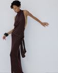 ABRIL MAXI DRESS IN UMBER BROWN SLINKY KNIT