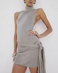 ABRIL MINI DRESS IN GREY SLINKY KNIT