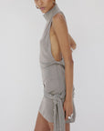 ABRIL MINI DRESS IN GREY SLINKY KNIT