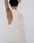 ONDINA MINI DRESS IN BRIGHT CREAM SLINKY KNIT