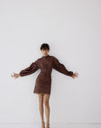 AIRAM DRESS IN BROWN LACE - De La Vali