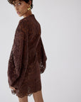 AIRAM DRESS IN BROWN LACE - De La Vali