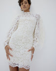 AIRAM DRESS IN IVORY LACE - De La Vali
