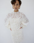 AIRAM DRESS IN IVORY LACE - De La Vali