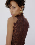 AINHOA MIDI DRESS IN BROWN LACE - De La Vali