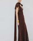SOLINA MAXI DRESS IN PLUM LACE