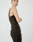 APATITE MINI DRESS IN CHOCOLATE BROWN FINE LACE