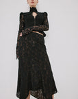 FAELA MIDI SKIRT IN BLACK LACE
