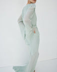 ORYX MAXI SKIRT IN SAGE GREEN - De La Vali