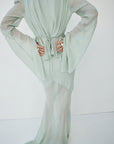 ORYX MAXI SKIRT IN SAGE GREEN - De La Vali