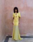 OLYMPIA MAXI DRESS IN YELLOW CREPE