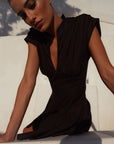 BESO MINI DRESS IN BLACK COTTON - De La Vali
