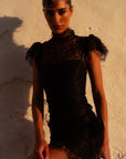 VALENTINA MINI DRESS IN BLACK LACE
