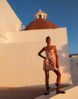 LOLA MINI DRESS IN IVORY & RED FLOR DE AMOR