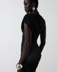 RAVENNA MINI DRESS IN BLACK SPANDEX JERSEY