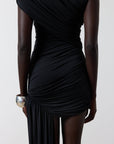 RAVENNA MINI DRESS IN BLACK SPANDEX JERSEY - De La Vali