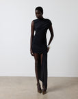 RAVENNA MINI DRESS IN BLACK SPANDEX JERSEY