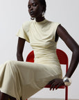 GALLARDO MIDI DRESS IN BUTTERCREAM SPANDEX JERSEY - De La Vali